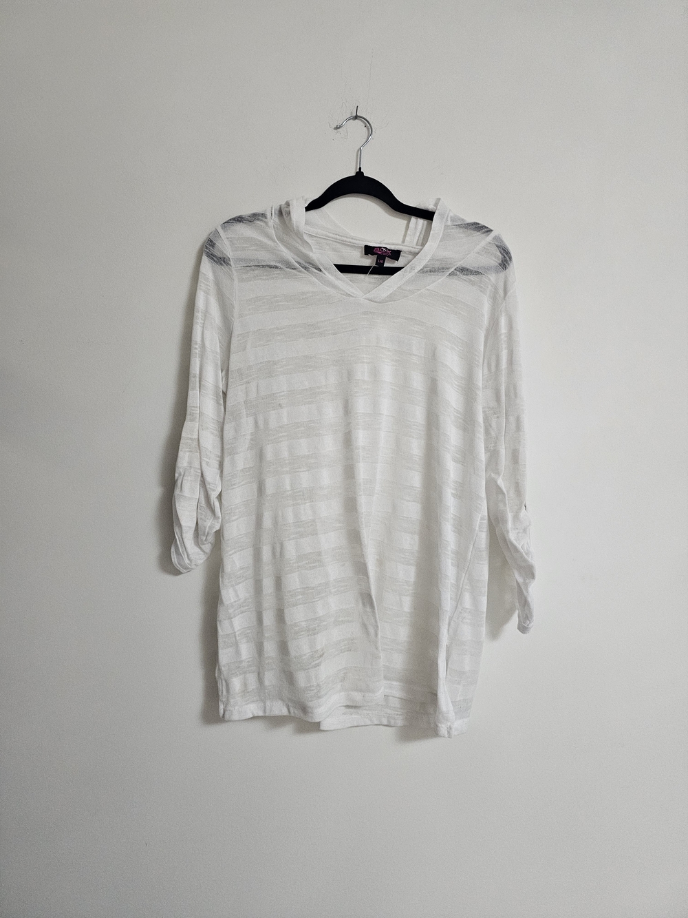 Lightweight White V-Neck Women's Sweater Top